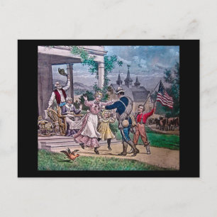 End of the Civil War Vintage Magic Lantern Slide Postcard