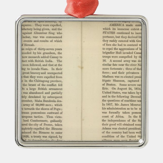 End of The General Peace 1828 AD 2 Metal Tree Decoration (Front)
