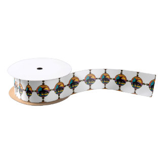 End of the Trail Native American Indian Satin Ribbon
