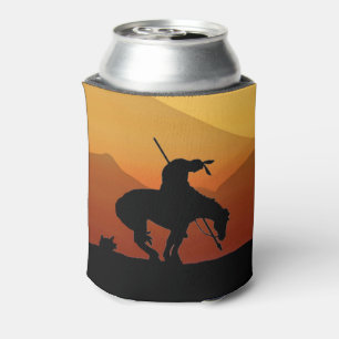 End of the Trail Silhouette  Can Cooler