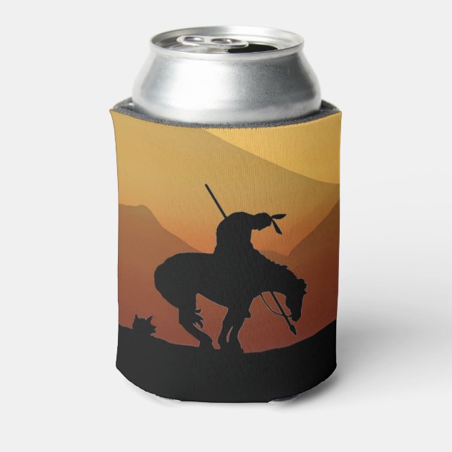End of the Trail Silhouette  Can Cooler (Can Back)