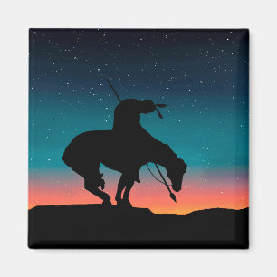 End of the Trail Silhouette Square Magnet
