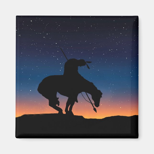 End of the Trail  Silhouette Square Magnet (Front)