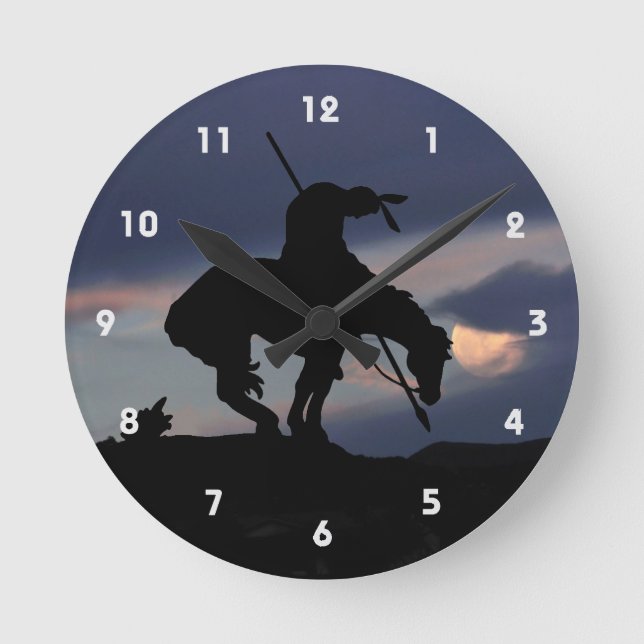 End of the Trail Silhouette Wall Clock (Front)