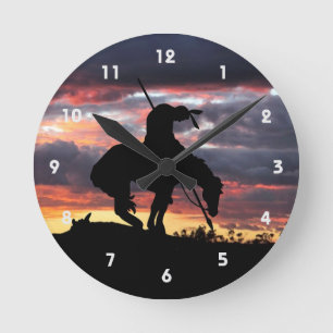 End of the Trail Silhouette Wall Clock