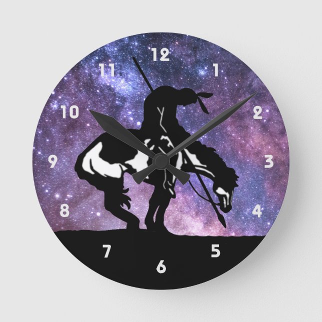 End of the Trail Silhouette Wall Clock (Front)