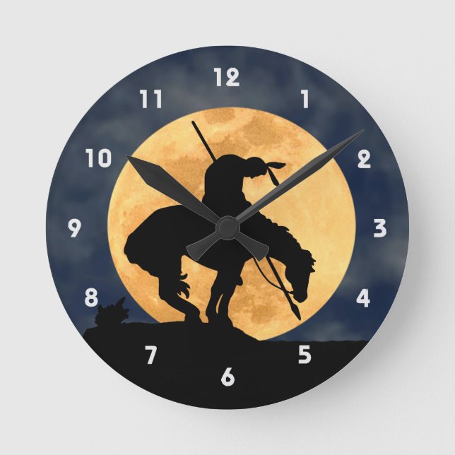 End of the Trail Silhouette Wall Clock (Front)