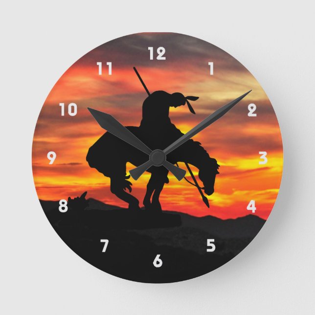 End of the Trail Silhouette Wall Clock (Front)