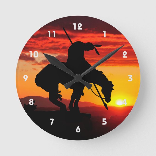 End of the Trail Silhouette Wall Clock (Front)