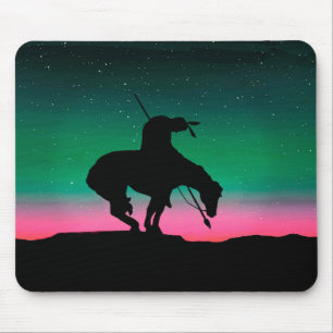 End of the Trail Silhouette With Night Sky Mouse Pad