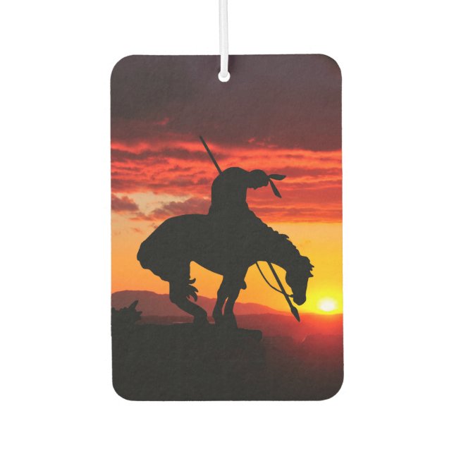 End of the Trail Silhouette with Sunset Car Air Freshener (Front)