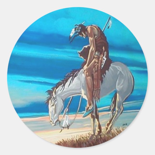 end of trail classic round sticker (Front)