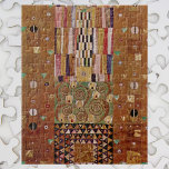 End of Wall, Stoclet Frieze by Gustav Klimt Jigsaw Puzzle<br><div class="desc">End of Wall, Stoclet Frieze (1905-1911) by Gustav Klimt is a vintage Art Nouveau painting featuring a mosaic geometric pattern in gold tones. The Stoclet Frieze is a series of Symbolism panels and Gustav Klimt's last great mural work. They were painted in the dining room of the Palais Stoclet in...</div>