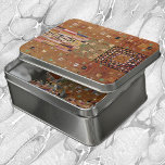 End of Wall, Stoclet Frieze by Gustav Klimt Jigsaw Puzzle<br><div class="desc">End of Wall, Stoclet Frieze (1905-1911) by Gustav Klimt is a vintage Art Nouveau painting featuring a mosaic geometric pattern in gold tones. The Stoclet Frieze is a series of Symbolism panels and Gustav Klimt's last great mural work. They were painted in the dining room of the Palais Stoclet in...</div>