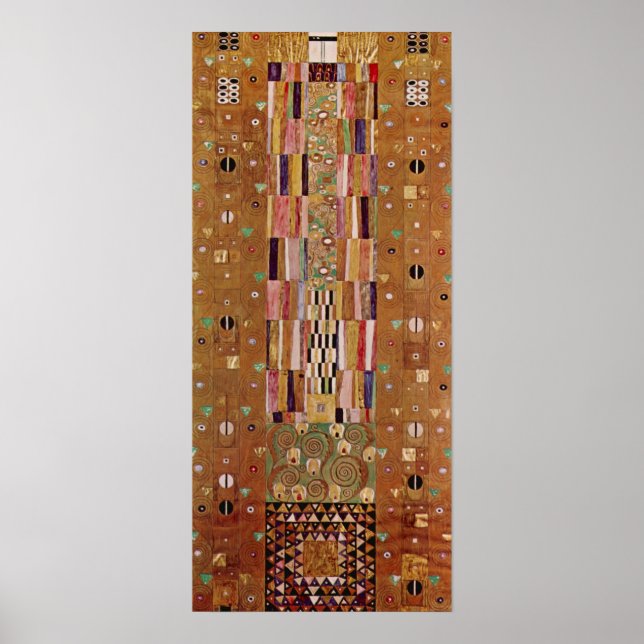 End of Wall, Stoclet Frieze, Klimt, Mosaic Pattern Poster (Front)