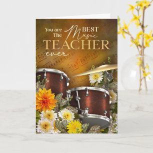 End-Of-Year Drum Music Teacher Thank You Card