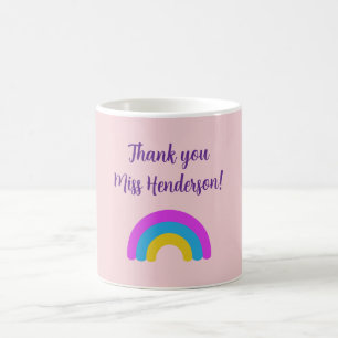 End of Year Teacher Gift Thank You Rainbow Name Coffee Mug