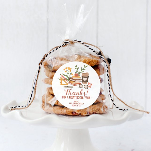 End of Year Teacher Thank You Classic Round Sticker (Creator Uploaded)