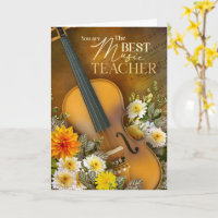End-Of-Year Violin Music Teacher Thank You Card