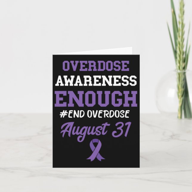 End Overdose August 31 Purple Ribbon Overdose Awar Card (Front)