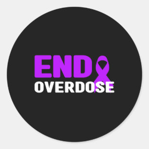 End Overdose Awareness  - Addiction Classic Round Sticker