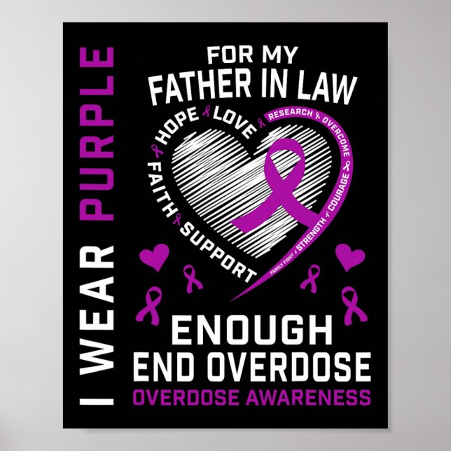 End Overdose Awareness Shirt Enough Purple For Fat Poster (Front)