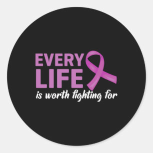 End Overdose Every Life Is Worth Fighting For Purp Classic Round Sticker