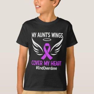 End Overdose My Aunt's Wings Cover My Heart Purple T-Shirt