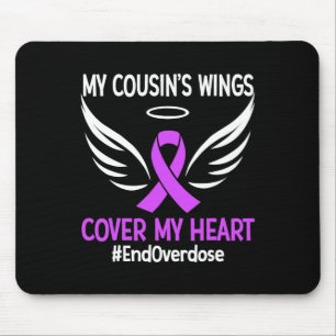 End Overdose My Cousin's Wings Cover My Heart Purp Mouse Pad