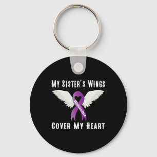 End Overdose My Sister's Wings Cover My Heart Key Ring