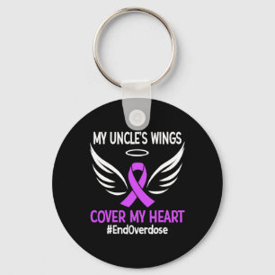 End Overdose My Uncle's Wings Cover My Heart Purpl Key Ring