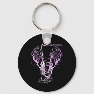 End Overdose Never Forget Line Art Sketch Ornate E Key Ring