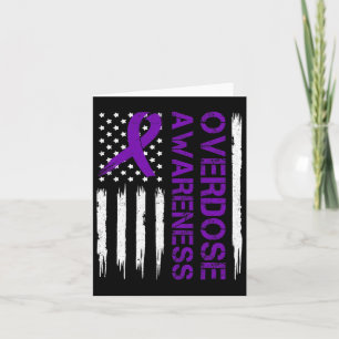 End Overdose Pruple Ribbon Opioid Overdose Awarene Card