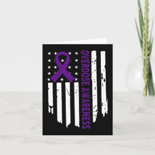 End Overdose Pruple Ribbon Opioid Overdose Awarene Card