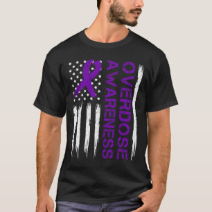 End Overdose Pruple Ribbon Opioid Overdose Awarene T-Shirt