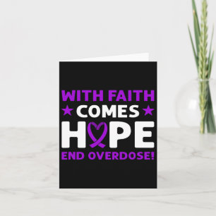 End Overdose! Purple Ribbon. Overdose Awareness Card