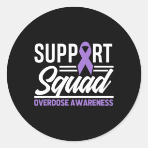 End Overdose Support Squad Overdose Awareness  Classic Round Sticker