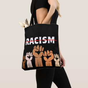 End Racism Multi Shade Fists Tote Bag