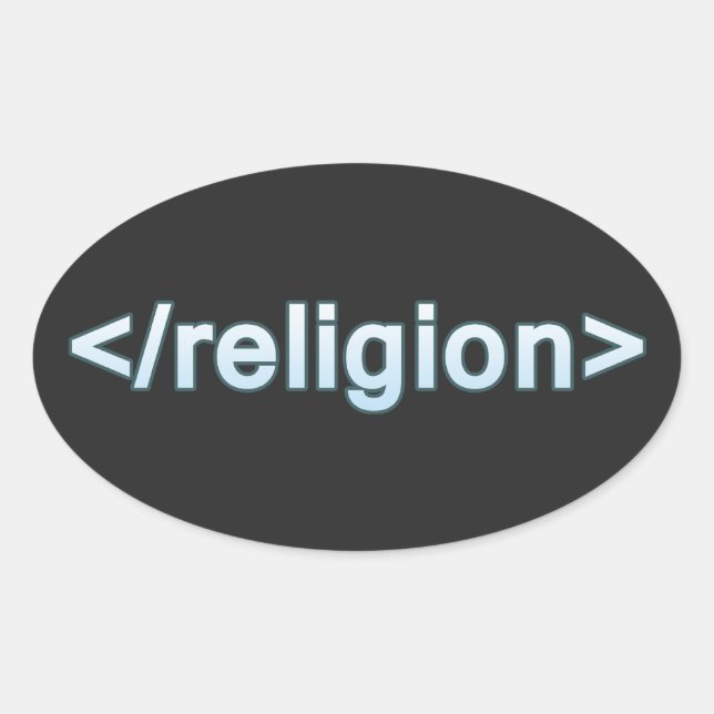 End Religion Oval Sticker (Front)