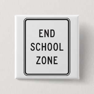 End School Zone Traffic Sign 15 Cm Square Badge