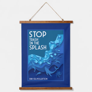 End Sea Pollution Hanging Tapestry
