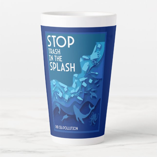End Sea Pollution Latte Mug (Front)