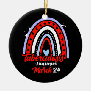 End TB Rainbow World Tuberculosis TB Awareness Ceramic Tree Decoration