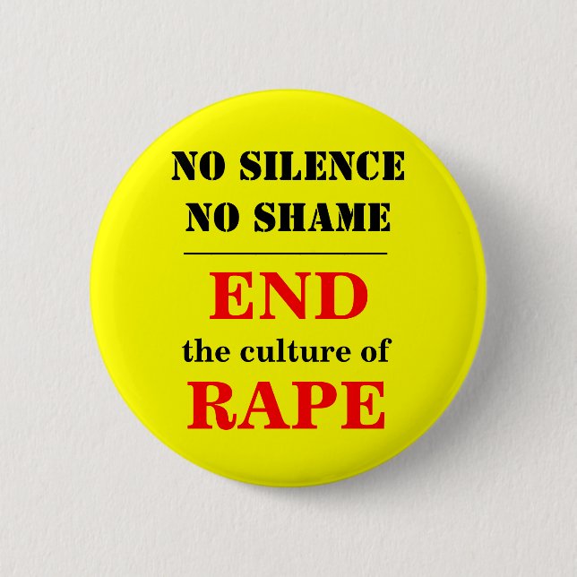 END the culture of RAPE 6 Cm Round Badge (Front)