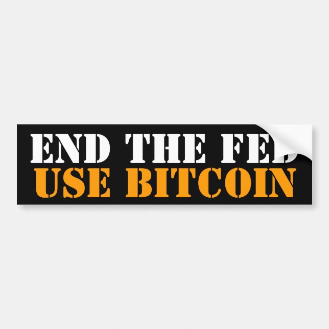 END THE FED Bitcoin Litecoin Liberty Bumper Sticker (Front)