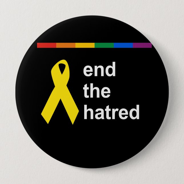 end the hatred 10 cm round badge (Front)