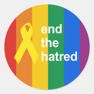 end the hatred classic round sticker