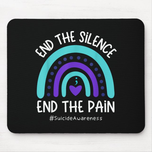 End The Silence End The Pain Rainbow Awareness Mouse Pad (Front)