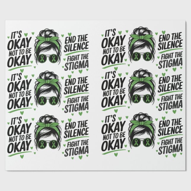 End the Silence, Fight the Stigma - Mental Health  Wrapping Paper (Seam)