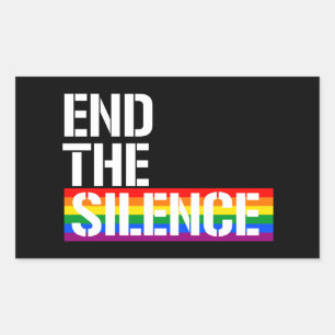 End the silence rectangular sticker